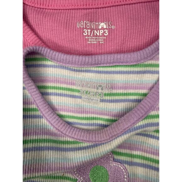 Garanimals Toddler Girl Short Sleeve Shirt Bundle Size 3T Pink & Striped Tops - Picture 5 of 5
